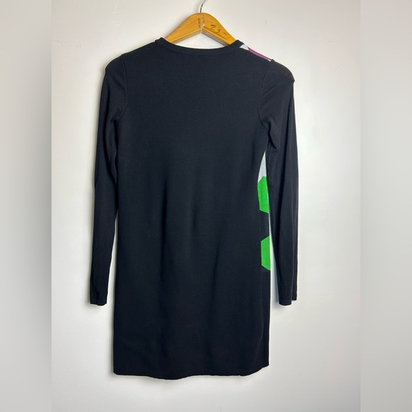 TIBI Xs Geometric Pattern Long Sleeve Sweater Dress Women Old Money Modal cotton - Picture 2 of 15